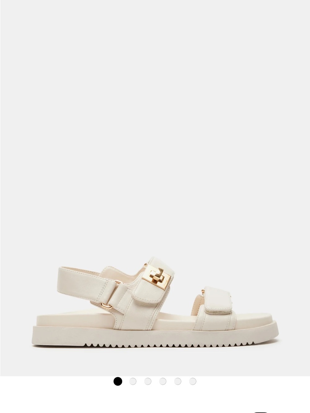 Steve Madden white MONA BONE LEATHER velcro sandals